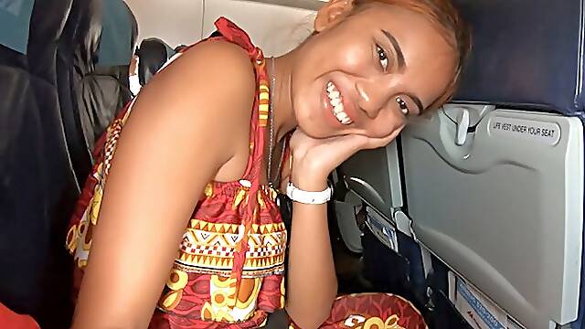 Airplane drill and homemade love in the hostel with his Asian teen soul mate