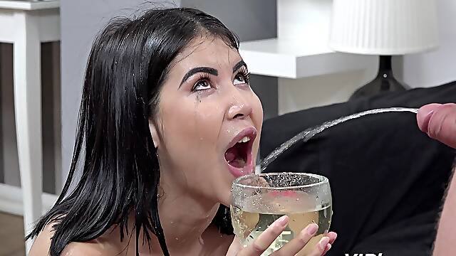 Loud sex for this kinky Asian before she gets to drink piss