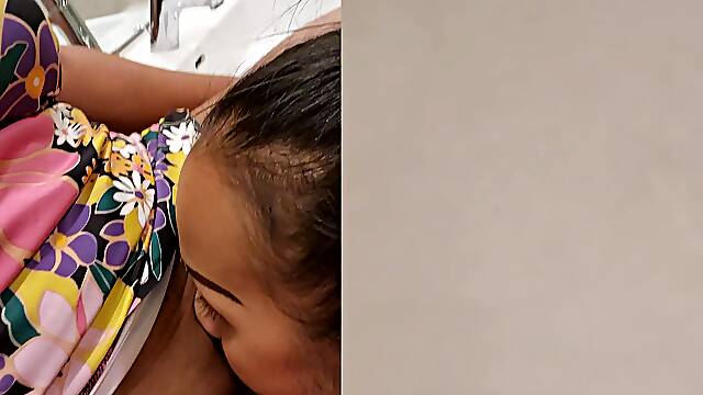 Thai mommy girlfriends lesbian shower fun