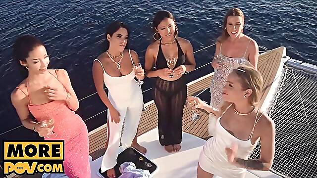 Alexa Flexy, Lia Lin And May Thai Fourway Boat Fuck At Sea