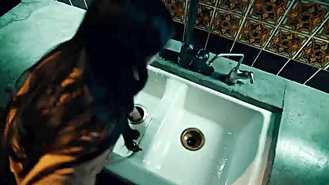 Brunette Asian infected by alien worm parasite gets into a lesbian fuck show with her hot blonde friend