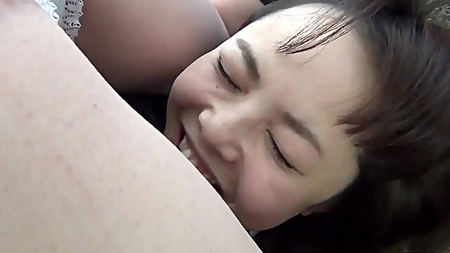 Japanese schoolgirl's fart face-fucked by her girlfriend