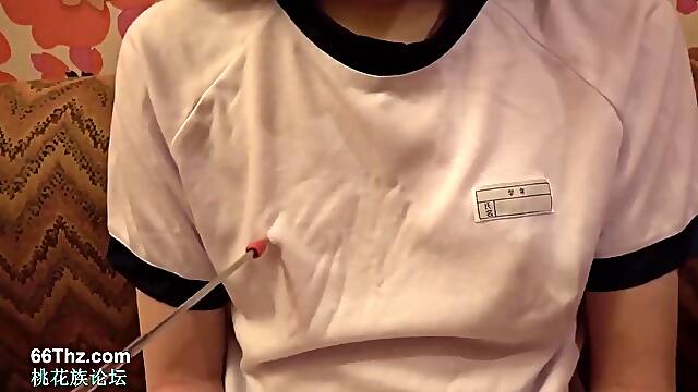 Class Of Health And Physical Education In Gym Clothes W Nipple Areola And Pussy Measurement W Rubber Immediately Removed Raw Saddle