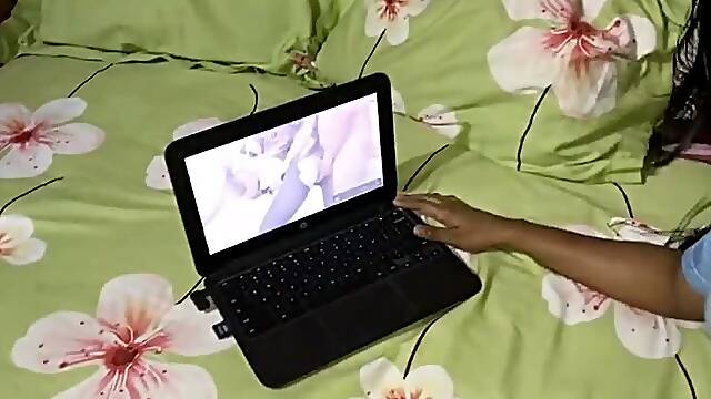 I Catch my 18 year teen stepsister Whole Watching porn Video, Then I sex with her