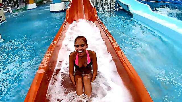 Waterpark fun and exciting sex at home after
