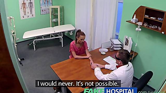 FakeHospital Hawt Brunette Hair Patient returns longing the doctors large knob