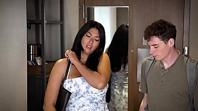 Stepbrother & Stepsister Sharing a Hotel Couch