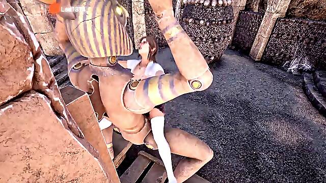 The Hidden Ancient Idol Came Alive Before Lara – three dimensional fantasy Game
