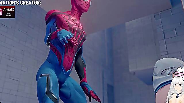 Spiderman doesnt miss the opportunity to boink a stuck gal (Alyta3D animation) - Jazziuu