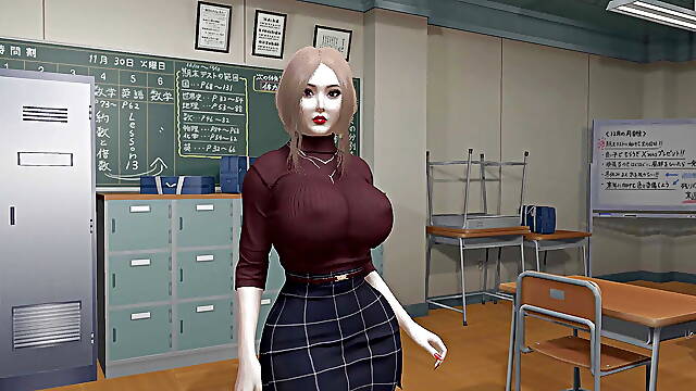 Hot teacher having sex with the janitor
