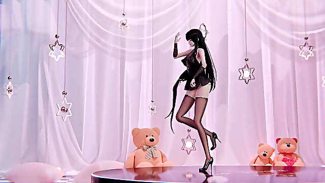 Mmd Excuse Me Erotic Tattoos Striptease Black Stockings Squirting