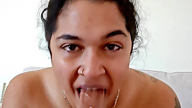 Asian BBW Gagging &amp; Spitting Through Rough Blowjob.