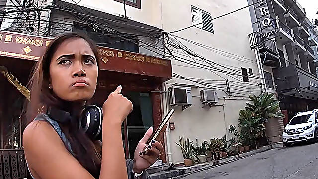 Travelling amateur teen couple having horny sex in a hotel