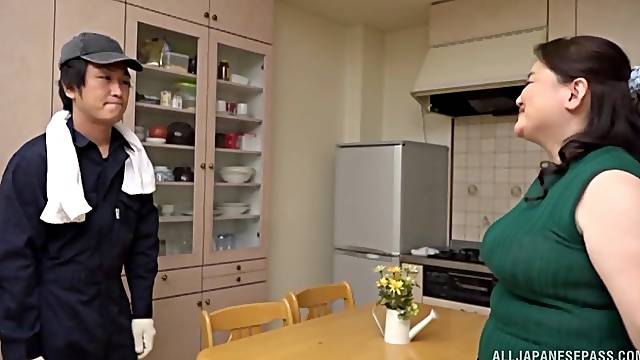 Tits sucking and pussy fingering for busty Asian MILF Sakuragi Junko