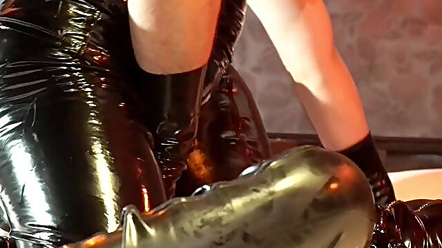 Sex in a Latex Dress, Thigh-high High Heel Boots, Long Glove