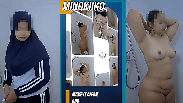 Asian Hijab Girl Shower and Shaving Before Enjoy the Night with Sugar Stepdaddy - Minokiiko